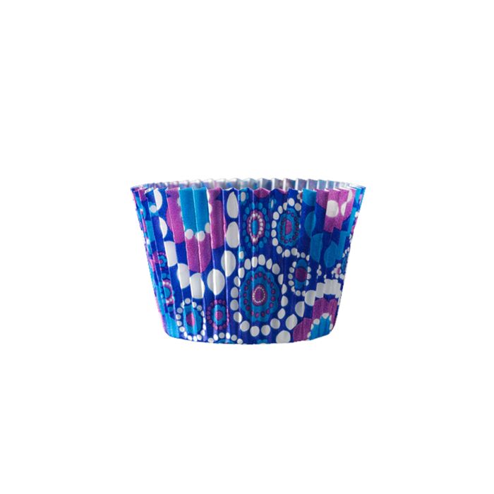 FLORAL BLUE BAKING CASES 60X52MM main product photo