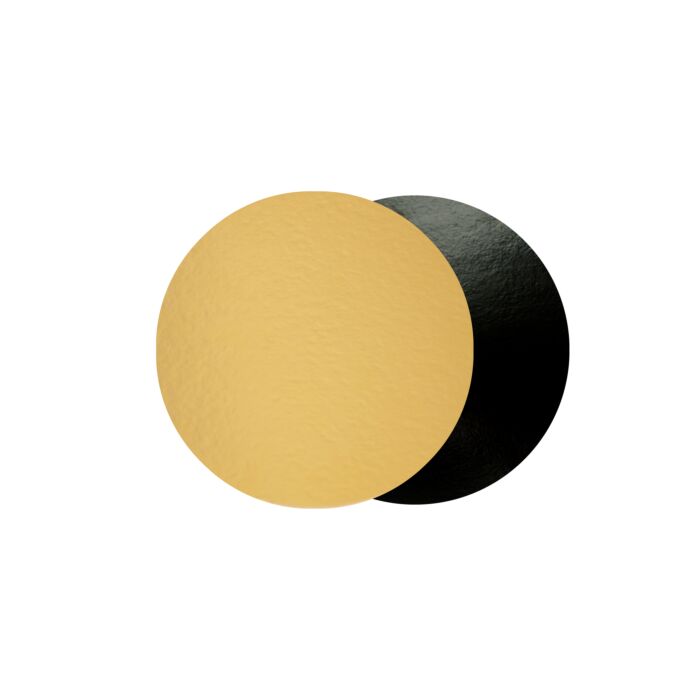 CAKE BOARD ROUND GOLD & BLACK 20CM main product photo