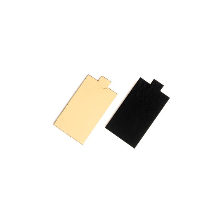 MINI DESSERT BOARD RECTANGULAR GOLD & BLACK 9.5X5.6CM main product photo